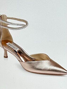 Badgley Mischka Collection Lilibeth Kitten Heel Ankle Strap Pump (Women) Size 9